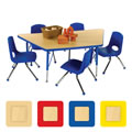 Nature Color Trapezoid Table 21-30" Adjustable Legs