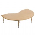 Nature Color 48" x 72" Kidney Table with 15-24" Adjustable Legs - Natural