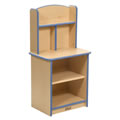 Designer Kitchen Cupboard - Natural w/Blue Trim