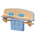 Designer Kitchen Rack - Natural w/Blue Trim