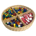 Round Rattan Divided Tray