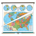 Political U.S. & World Map Combo