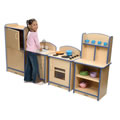 Designer Kitchen Units - Natural w/Blue Trim (Set of 4)