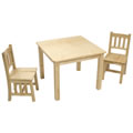 Thumbnail Image of Birch Wood Mission Table with Two Chairs
