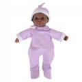 Alternate Image #2 of Soft Body 11" Baby Doll with Romper and Cap - African American