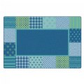 Pattern Blocks Carpet - Blue - 4' x 6' Rectangle