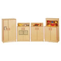 4 Pc Birch Kitchen Set Red Hardware