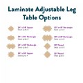 Alternate Image #2 of Laminate 30" x 30" Square Table With Adjustable Legs