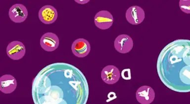 Screenshot of the Literacy Bubbles app