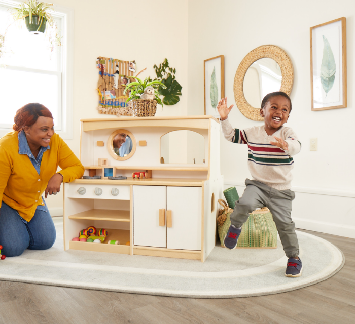 Boy jumping in excitement