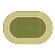 Sense of Place Lowland Stripe Green Oval Carpet - 6' X 9'