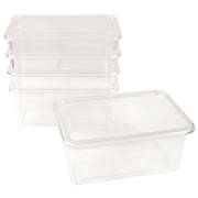 Storage Bins With Lids - Set of 5 - Clear