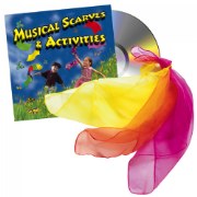Musical Scarves & Physical Activity CD with 12 Colorful Scarves