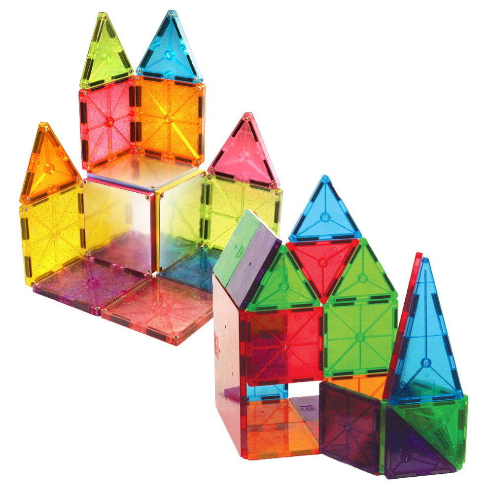 Magna-Tiles® 32 Piece Clear Colors & 15 Piece Stardust Set