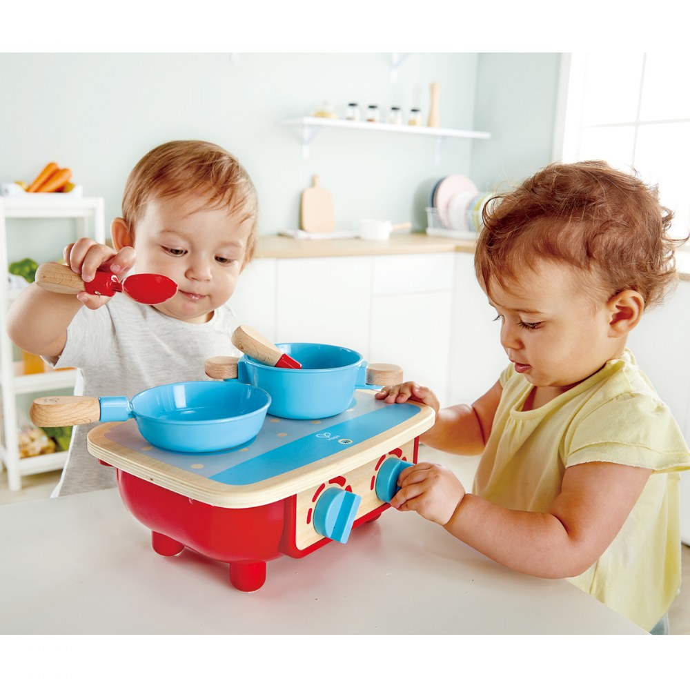 Portable Toddler Kitchen Set Wooden 6 Pc Cooking Set