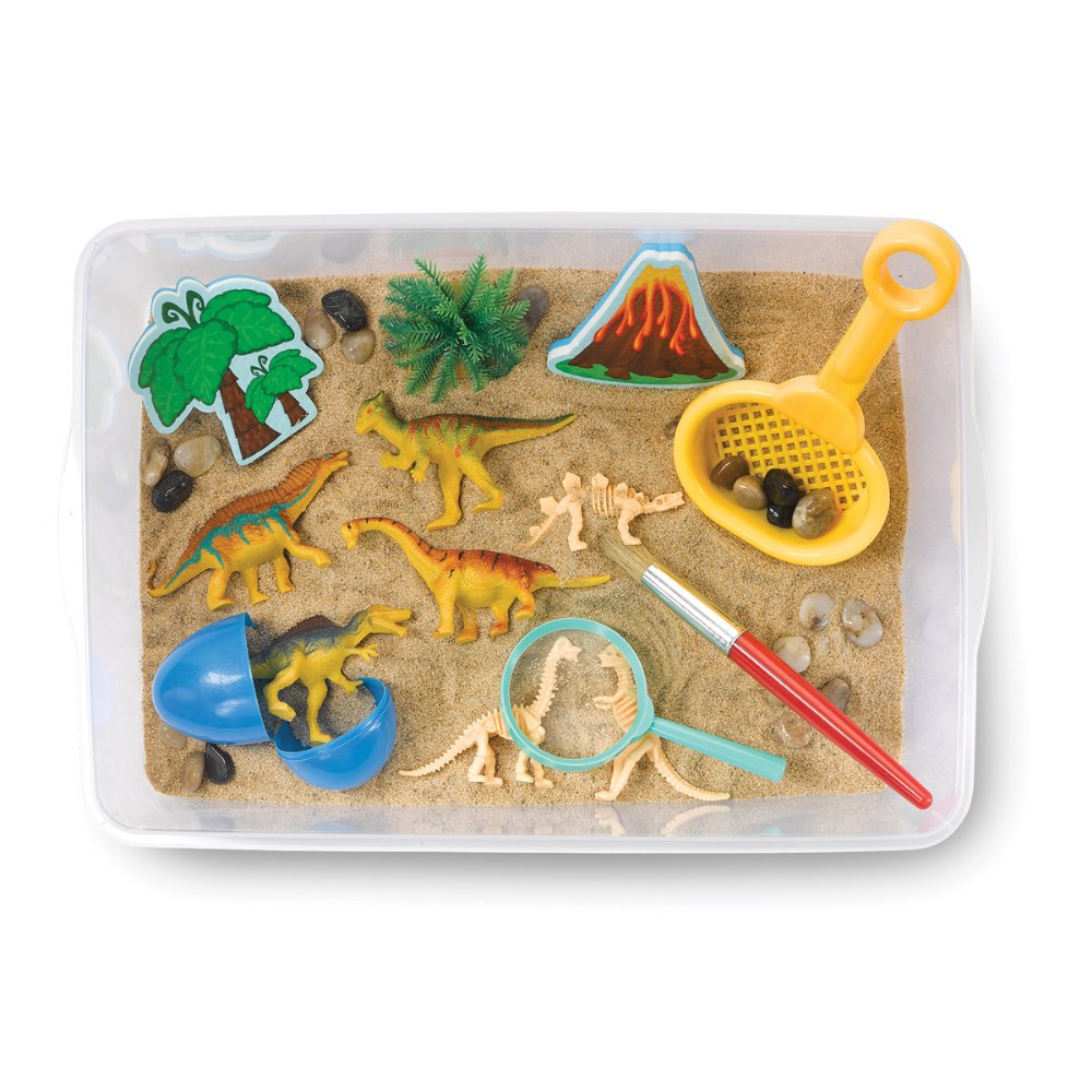 dinosaur dig sensory bin