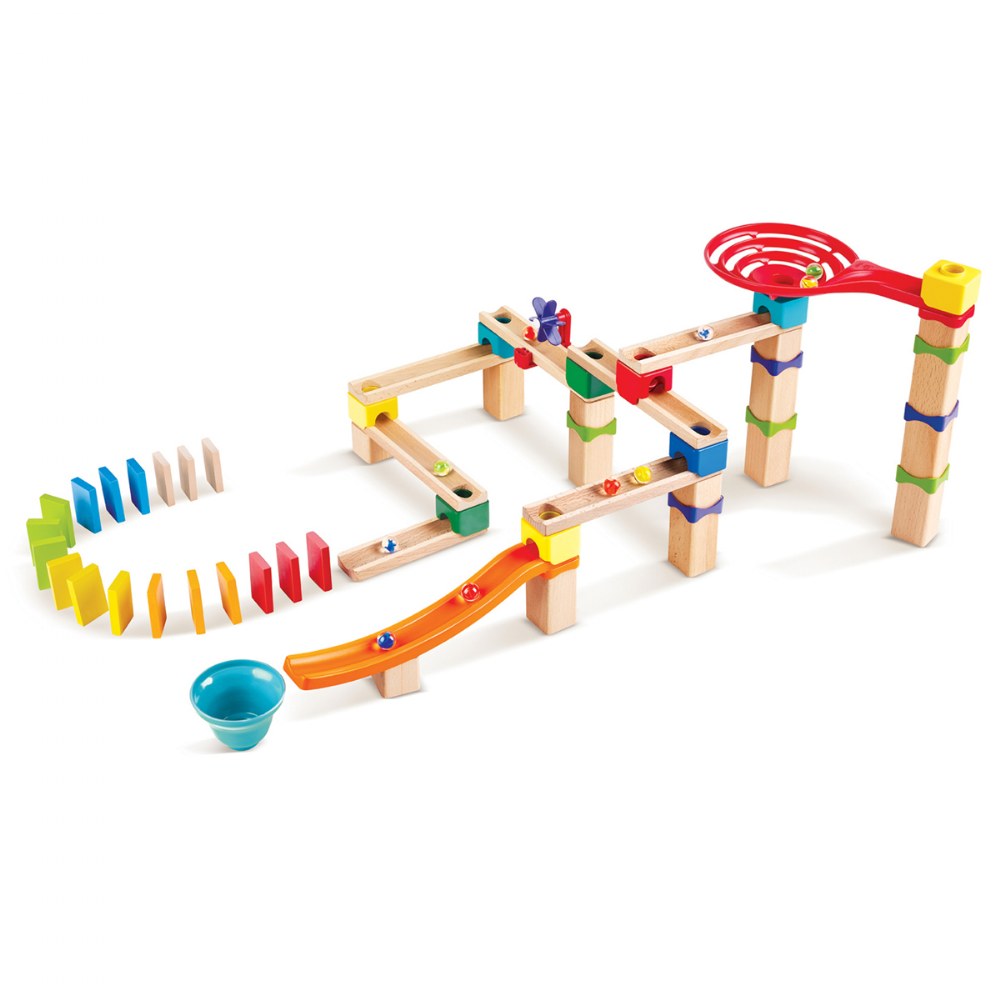 Wooden marble track store set