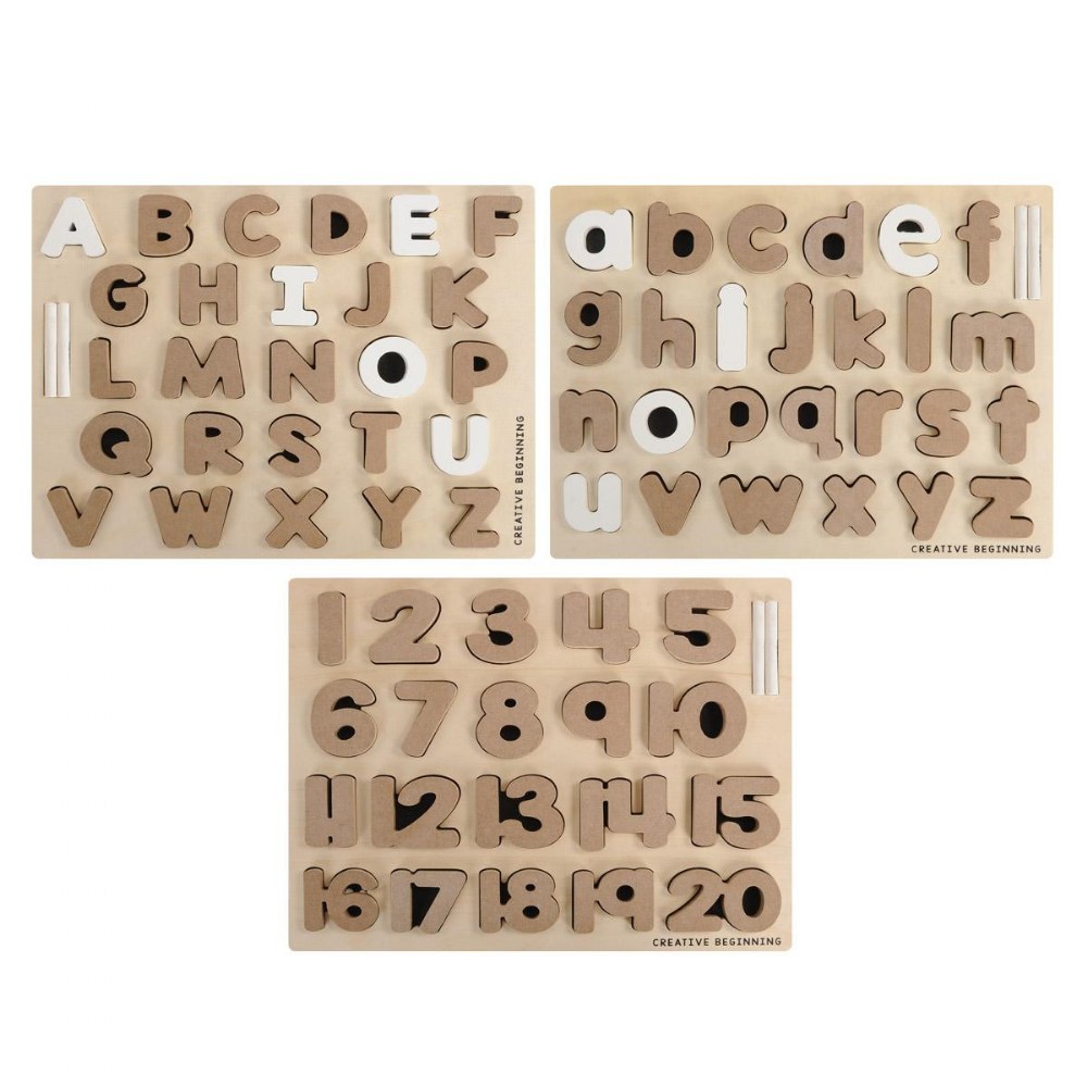 Begin Again - Wooden Alphabet & Numbers Tracing Board Lowercase