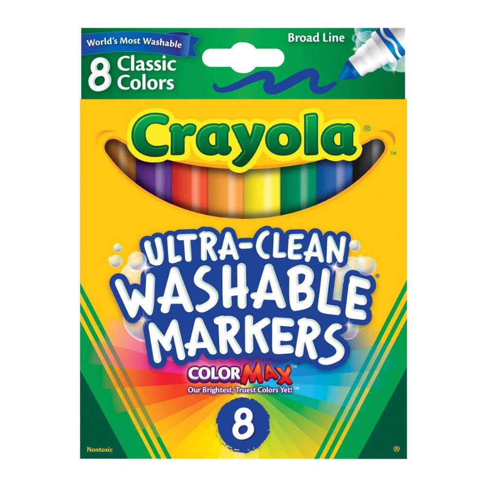 NEW! Crayola 5 Pack Washable Paint Brush Pens - Non Drip Nontoxic Classic  Colors