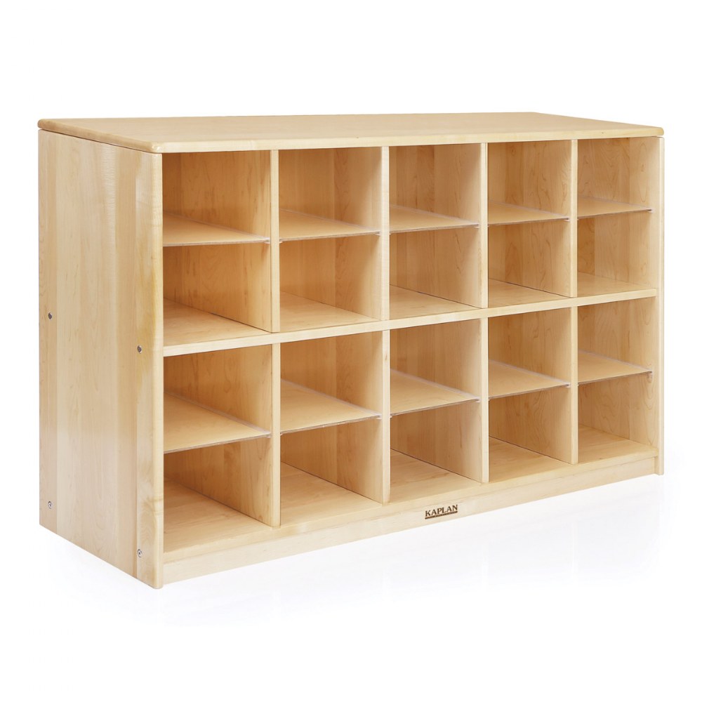 Premium Solid Maple 20 Bin Storage, Bin Storage Bookcase