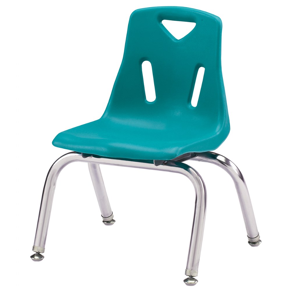Berries® Stacking Chair with ChromePlated Legs and 12" Seating Height Teal
