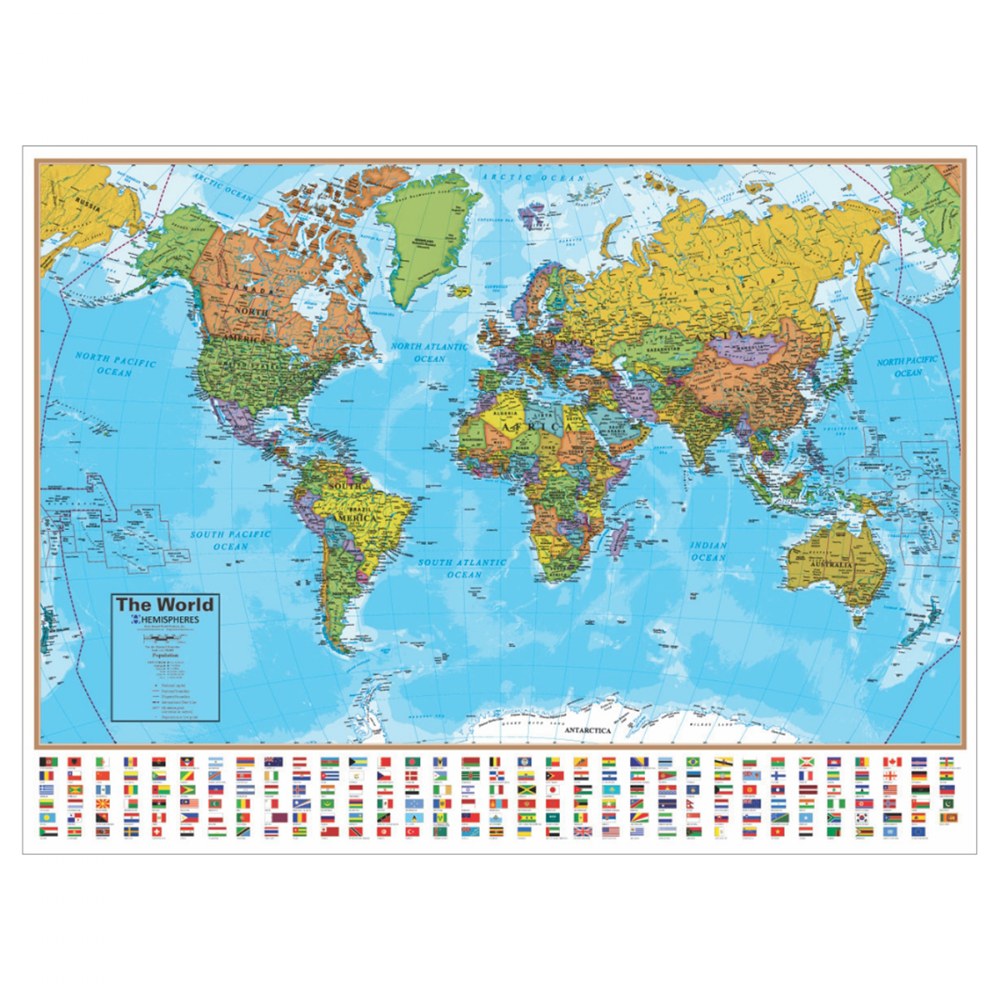 Large Laminated World Map - United States Map