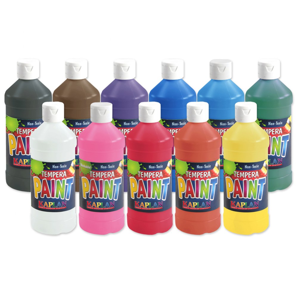 Kaplan Kolors Tempera 16 oz. Paints - Set of 11