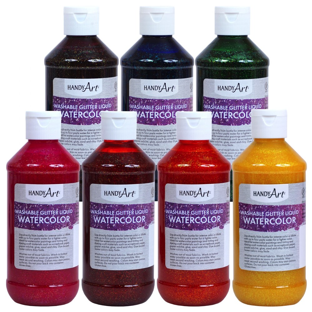 Blick Liquid Watercolors - Set of 10 Assorted Colors, 8 oz Bottles