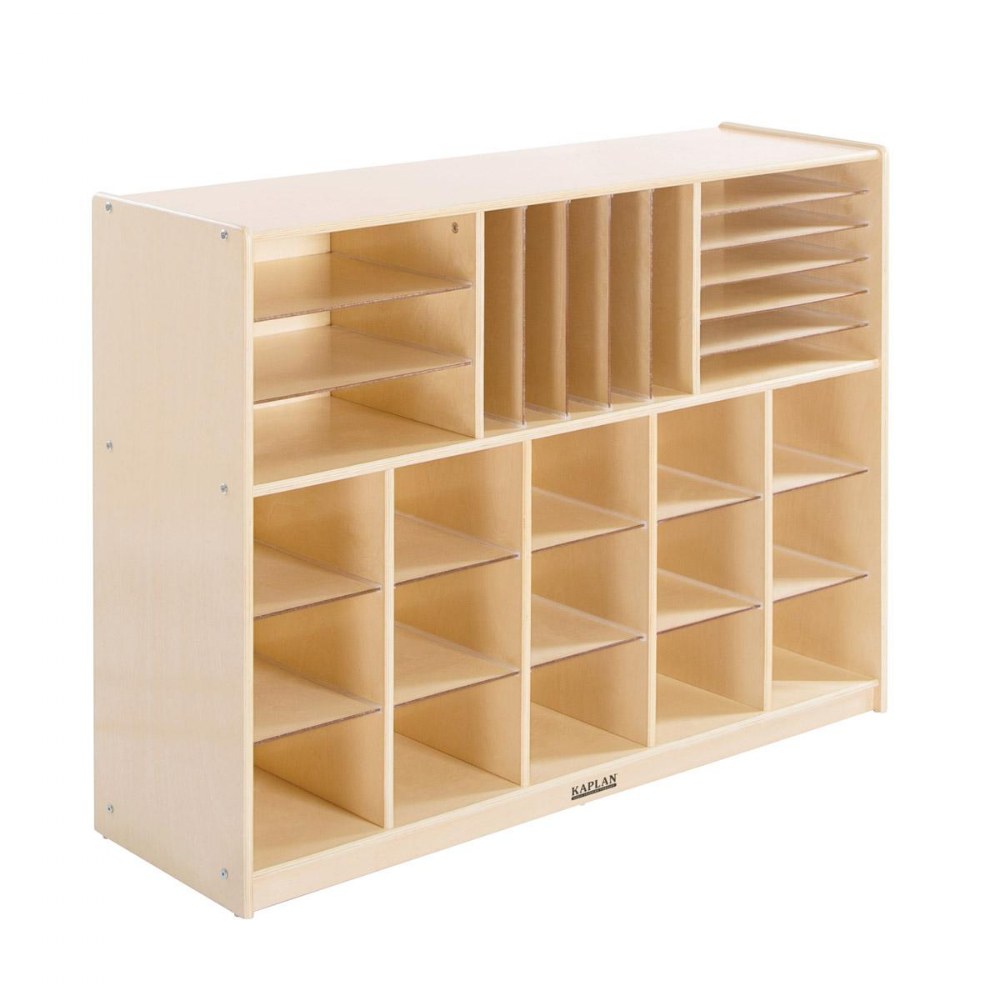 Mobile Cubby Storage Unit - 8 Compartments w/ Assorted Color Trays