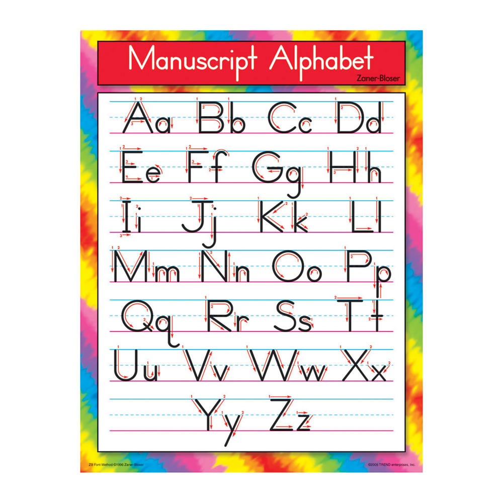 Colorful Write the Alphabet Chart - Tools 4 Teaching