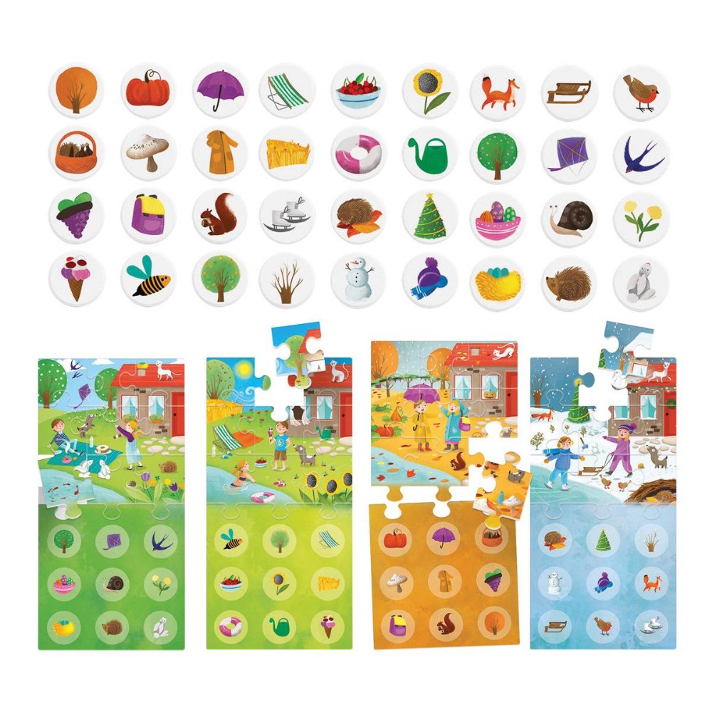 Headu 4 Seasons Lotto - Tombola Delle Stagioni, Gioco Educativo Per Bambini, Made In Italy