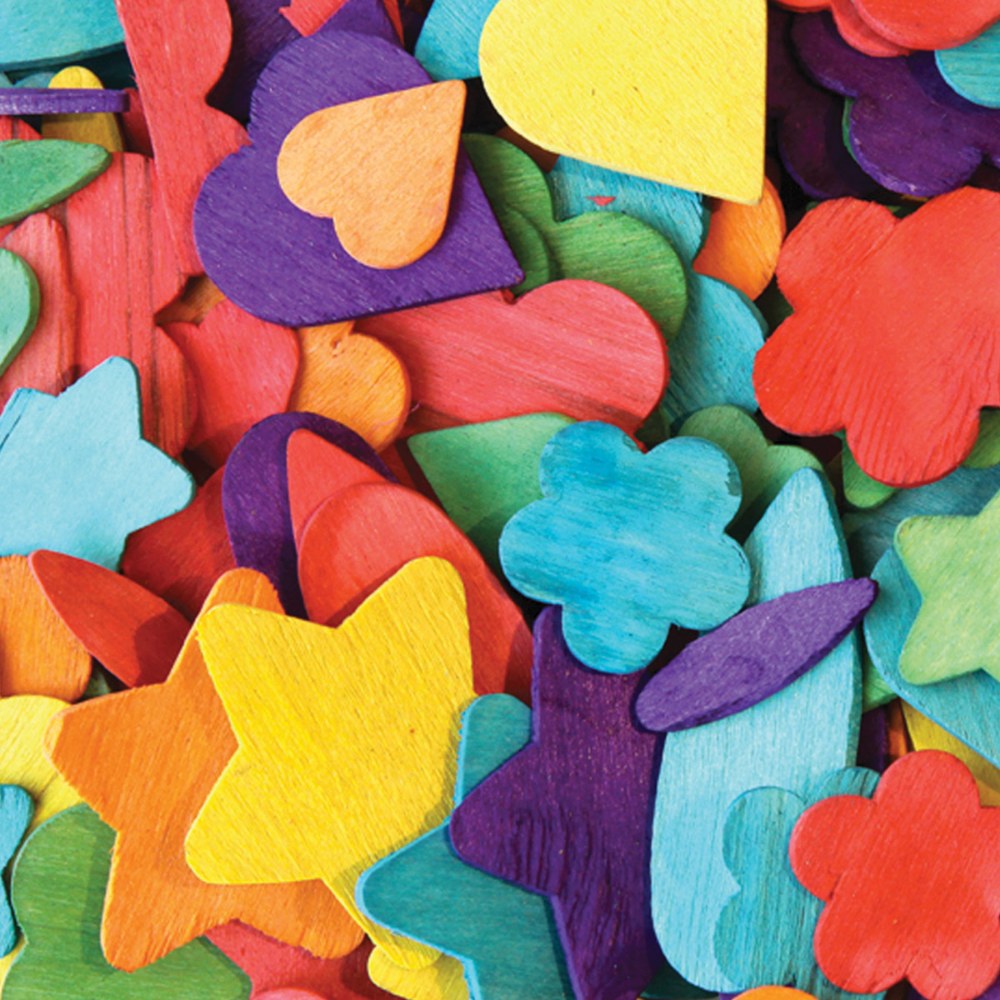 Wooden Colored Craft Shapes (400 pieces)