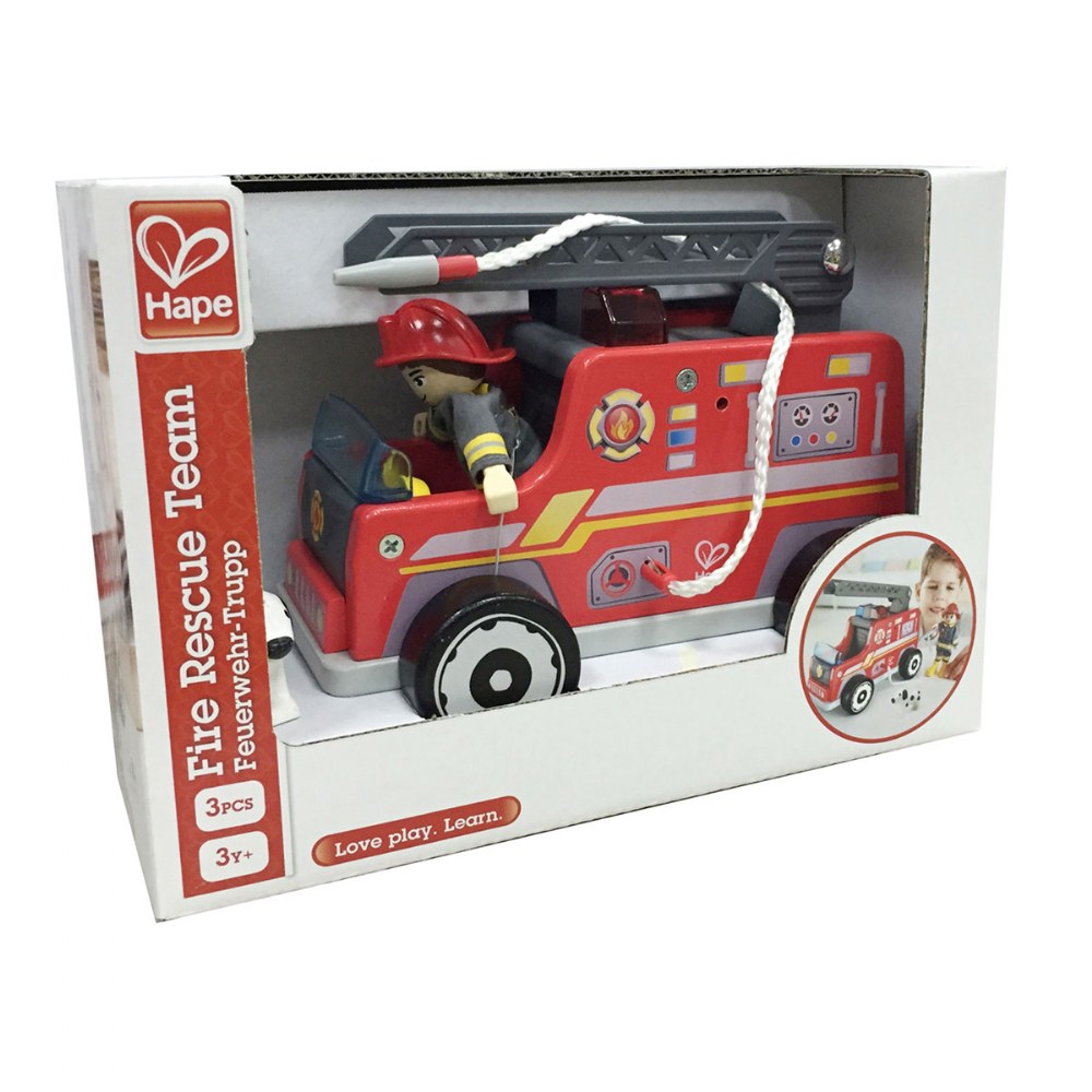 Kay seat Circle Children Stool Wooden Fire Engine With Rotating Ladder Flower Stand 