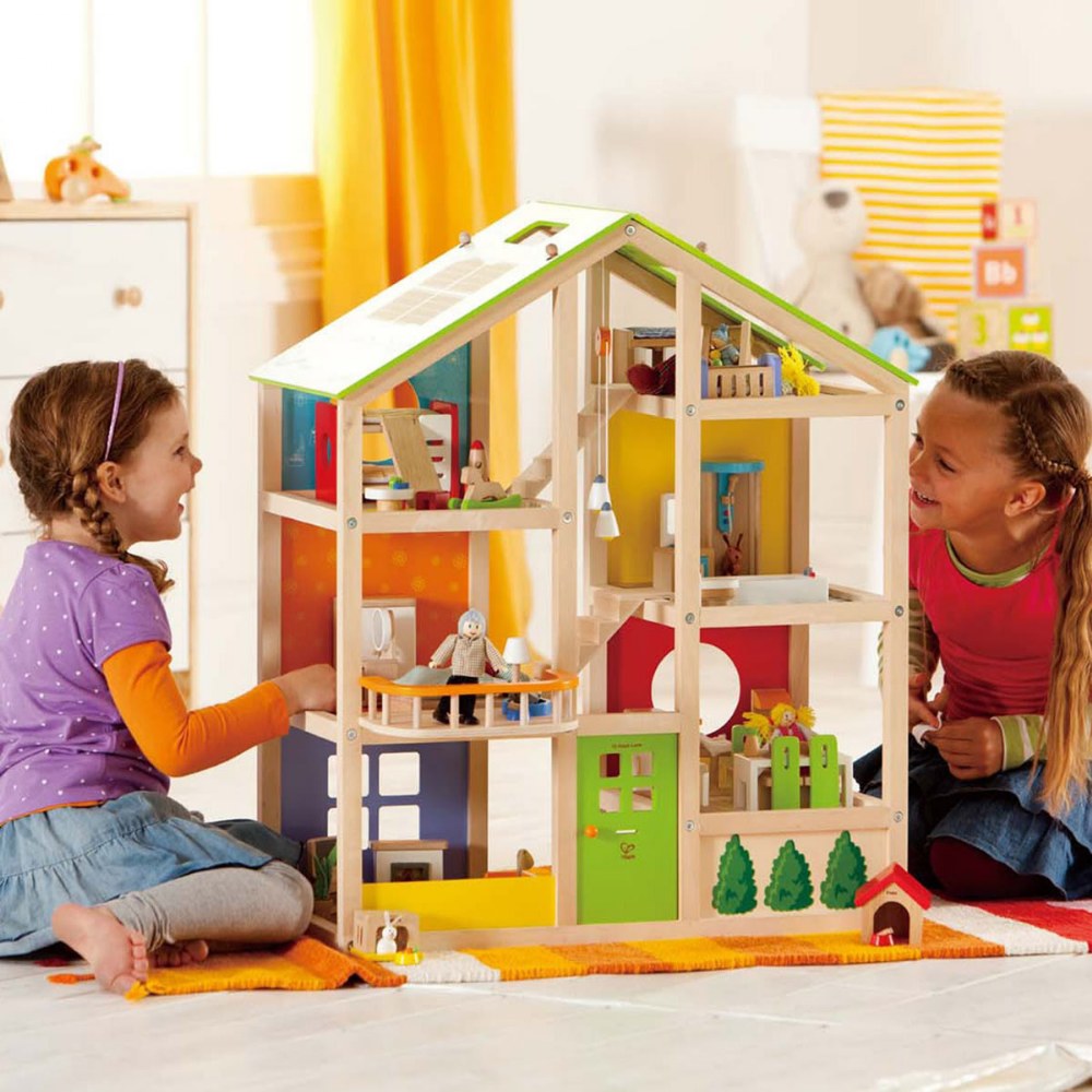 HAPE Seasons All-In-One Dollhouse Furnished 