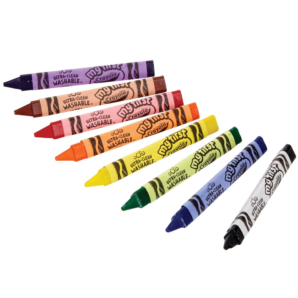 Crayola Young Kids Washable Tripod Crayons Assorted Colors Pack Of 8 Crayons  - Office Depot
