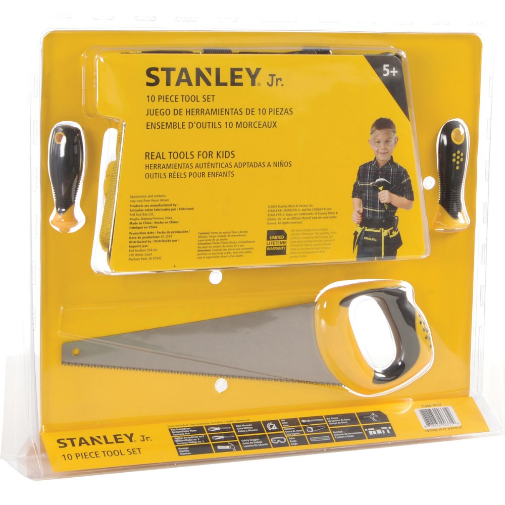 10 PC Toolset Stanley Jr. - RED TOOL BOX