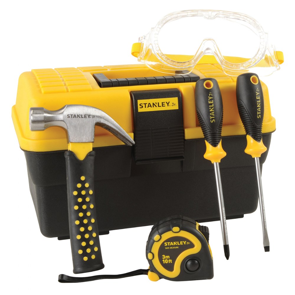 STANLEY Jr 5 Piece Tool Set With Hard Hat For Kids 