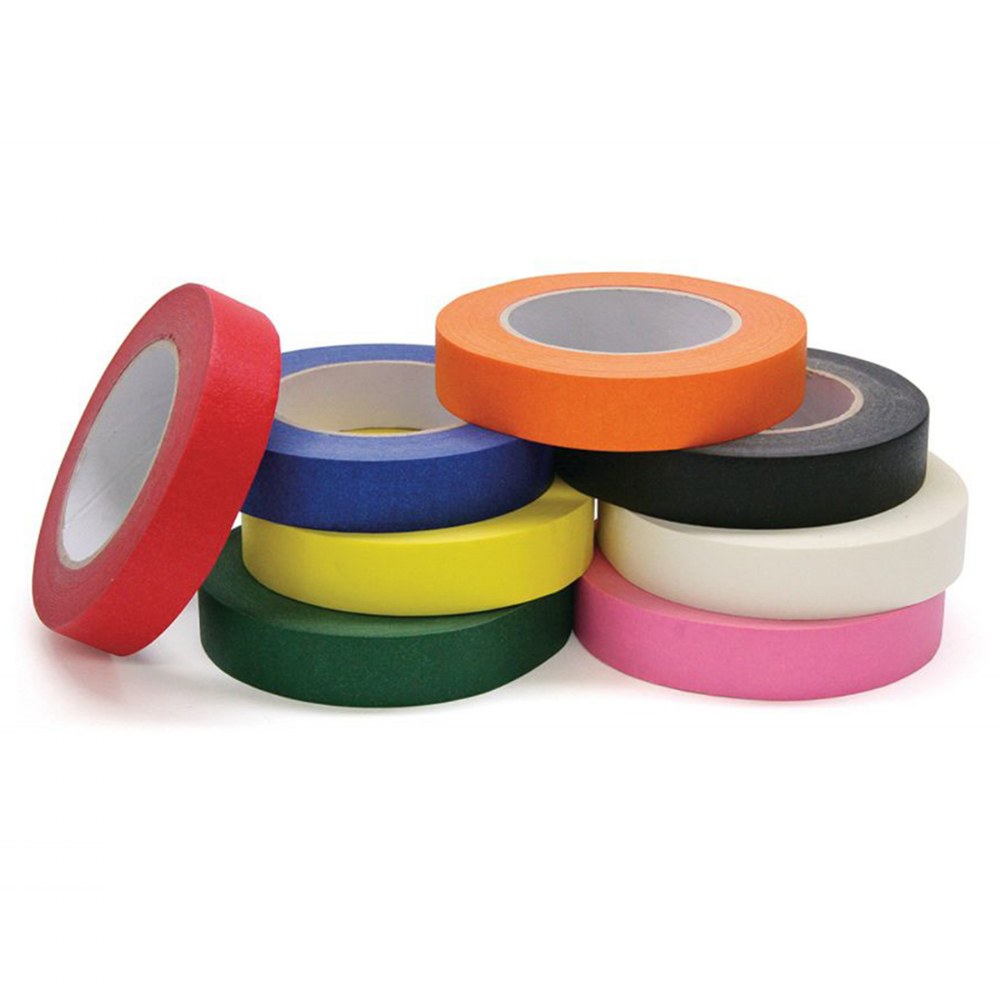 LANNEY Colored Tape for Crafts Rainbow Paper Masking Tapes, 8 Rolls, 1 inch  x 14.2 Yards