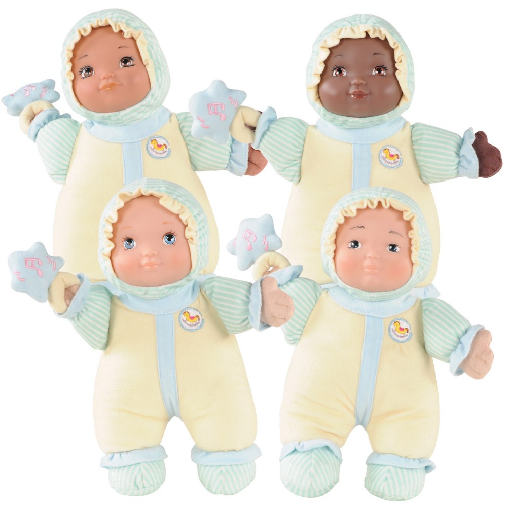 6 different baby sounds 3114 Little Darling Talking Baby Age 1+ 12” Soft body baby doll 