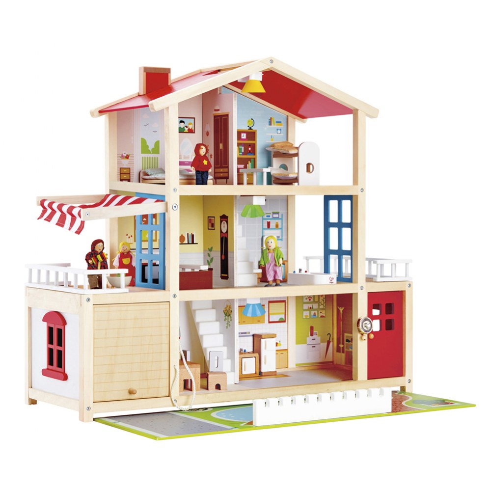 Wooden Doll House Family Doll Set