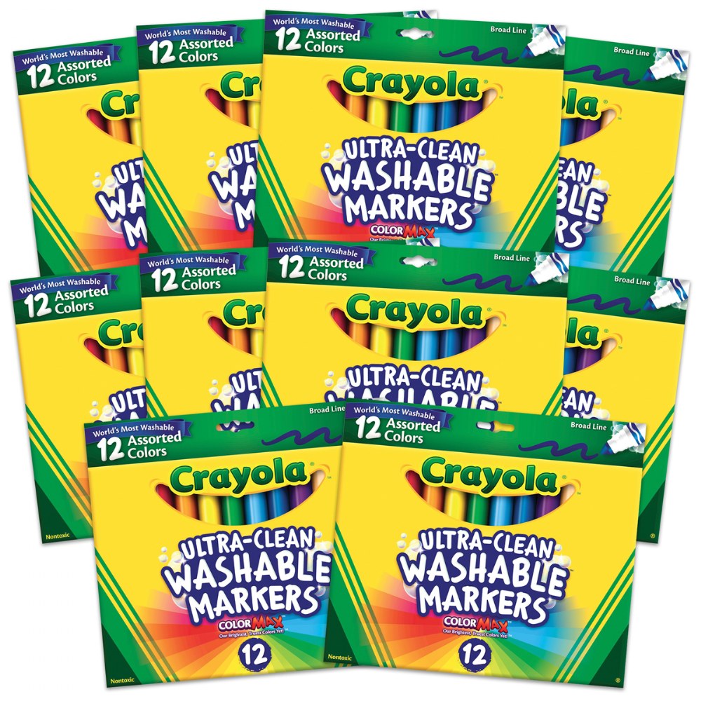 Crayola® Washable Markers 12 Count Assorted Colors Fine Tip