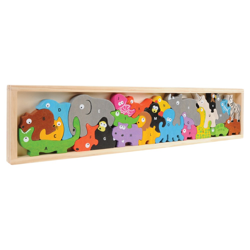 Animal Parade Letter Puzzle - Eco-Friendly Wood