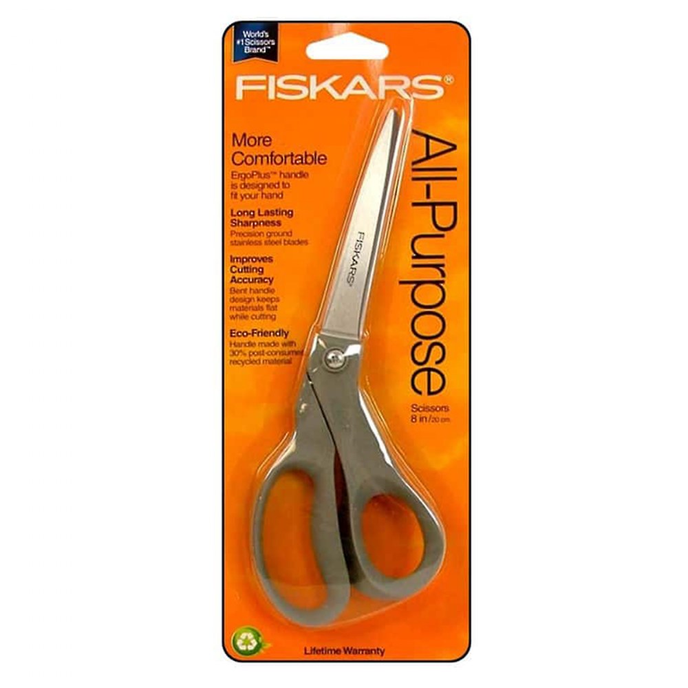 Fiskars 8 Gray Performance Bent Scissors