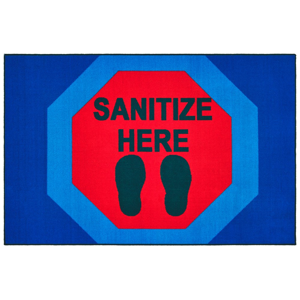 Sanitize Here Stop Sign Health & Safety Carpet