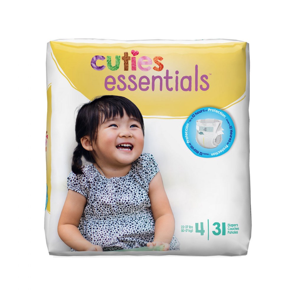 Cuties Diapers Available in Sizes 1 through 7