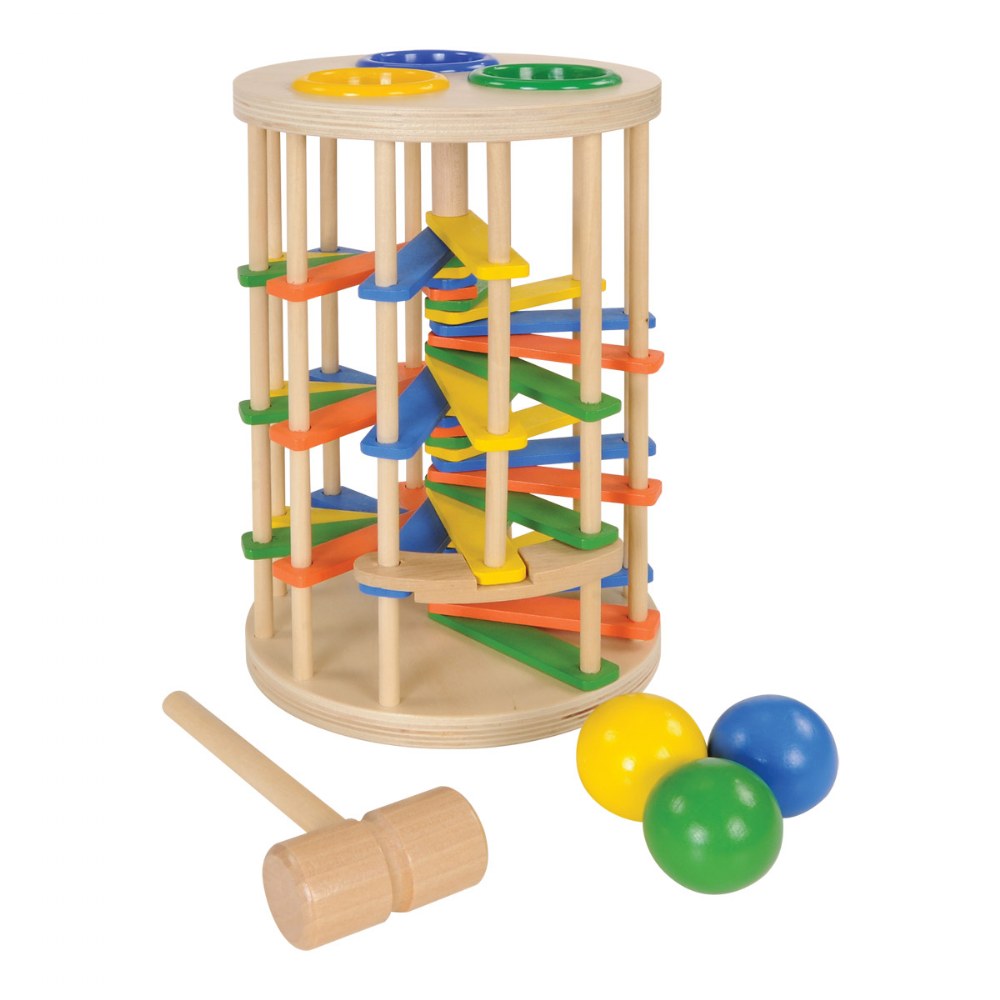 Wooden ball and clearance hammer toy