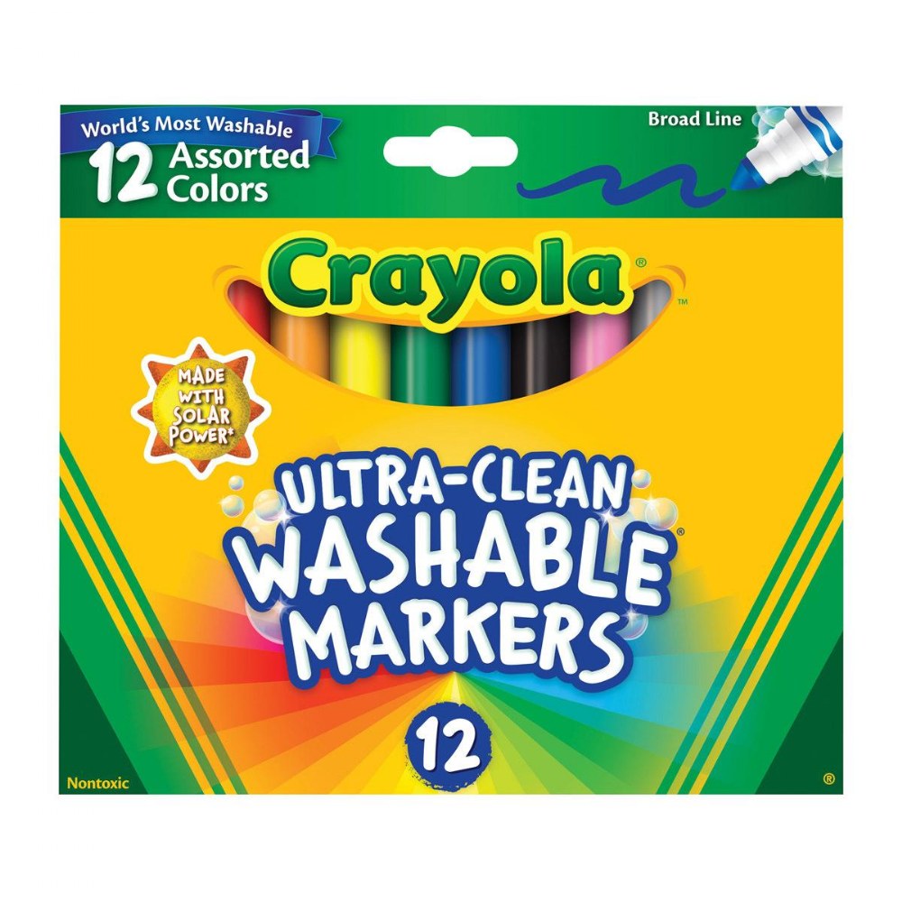 Crayola Ultra Clean Washable Markers, 16-Count Fine Line Markers