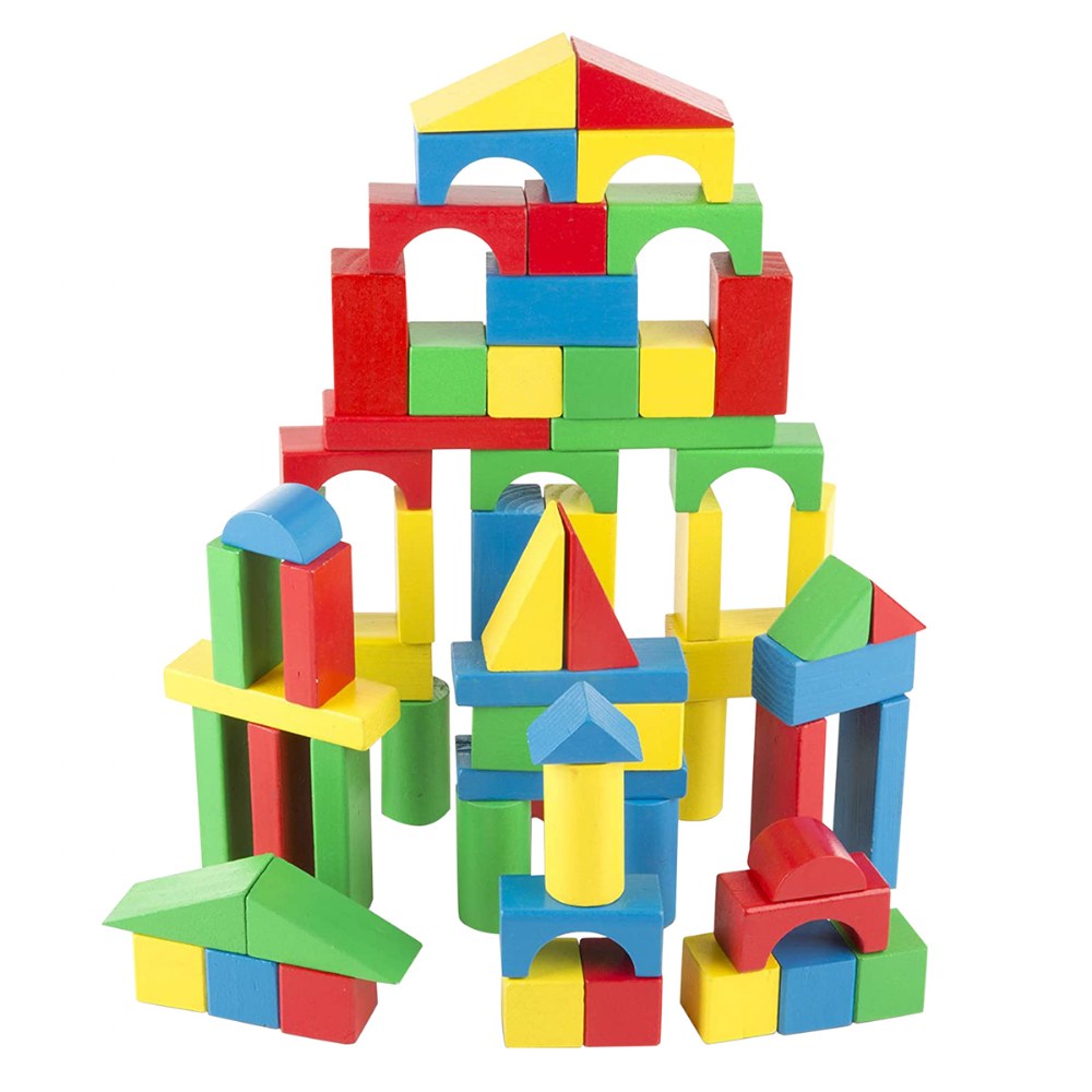 Classic ABC Wooden Blocks - 100 Pieces