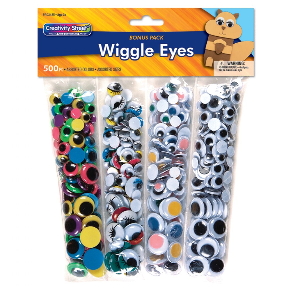 500 Multi Color and Classic Wiggly Eyes in Assorted Sizes