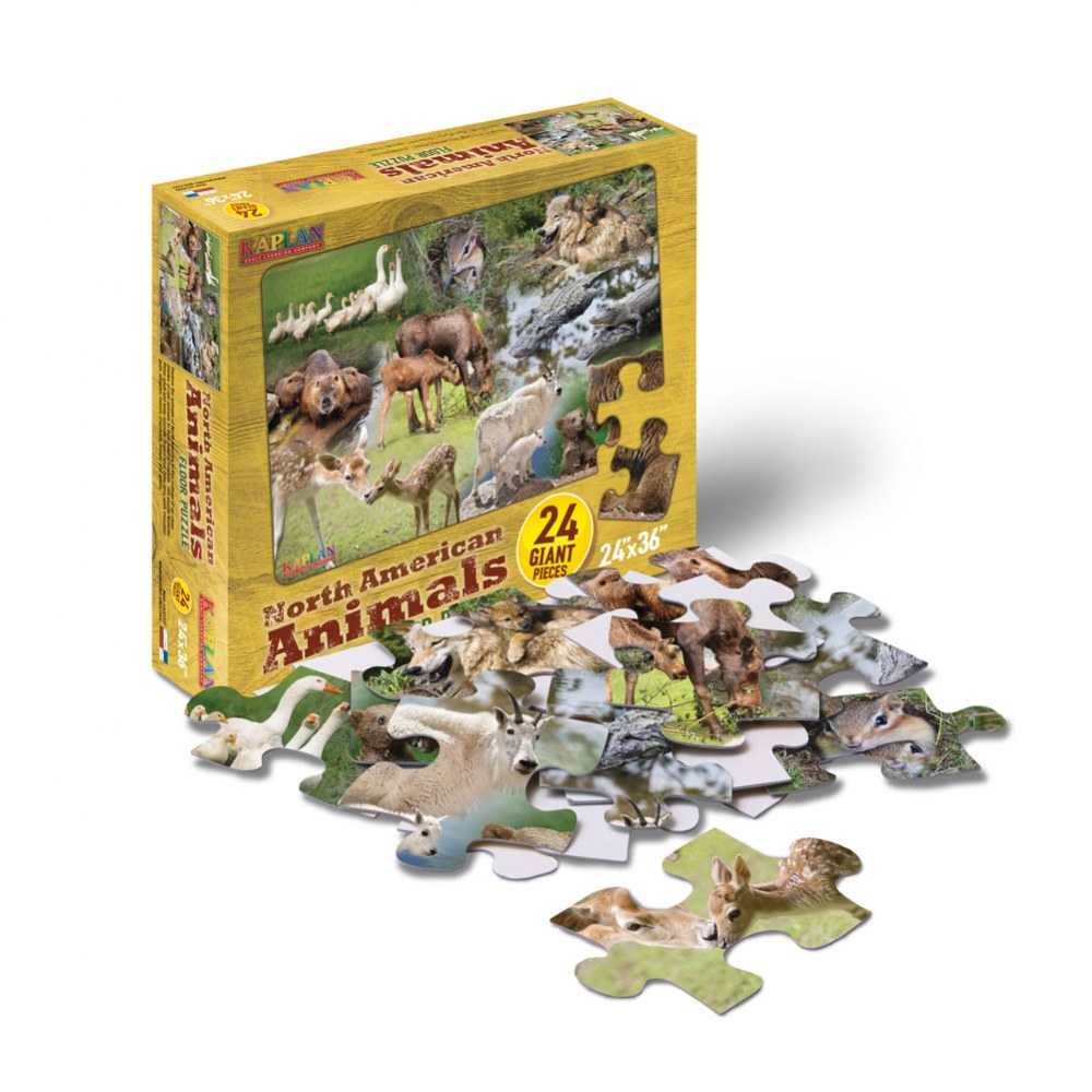 North American Animals Floor Puzzle - 24 Pieces